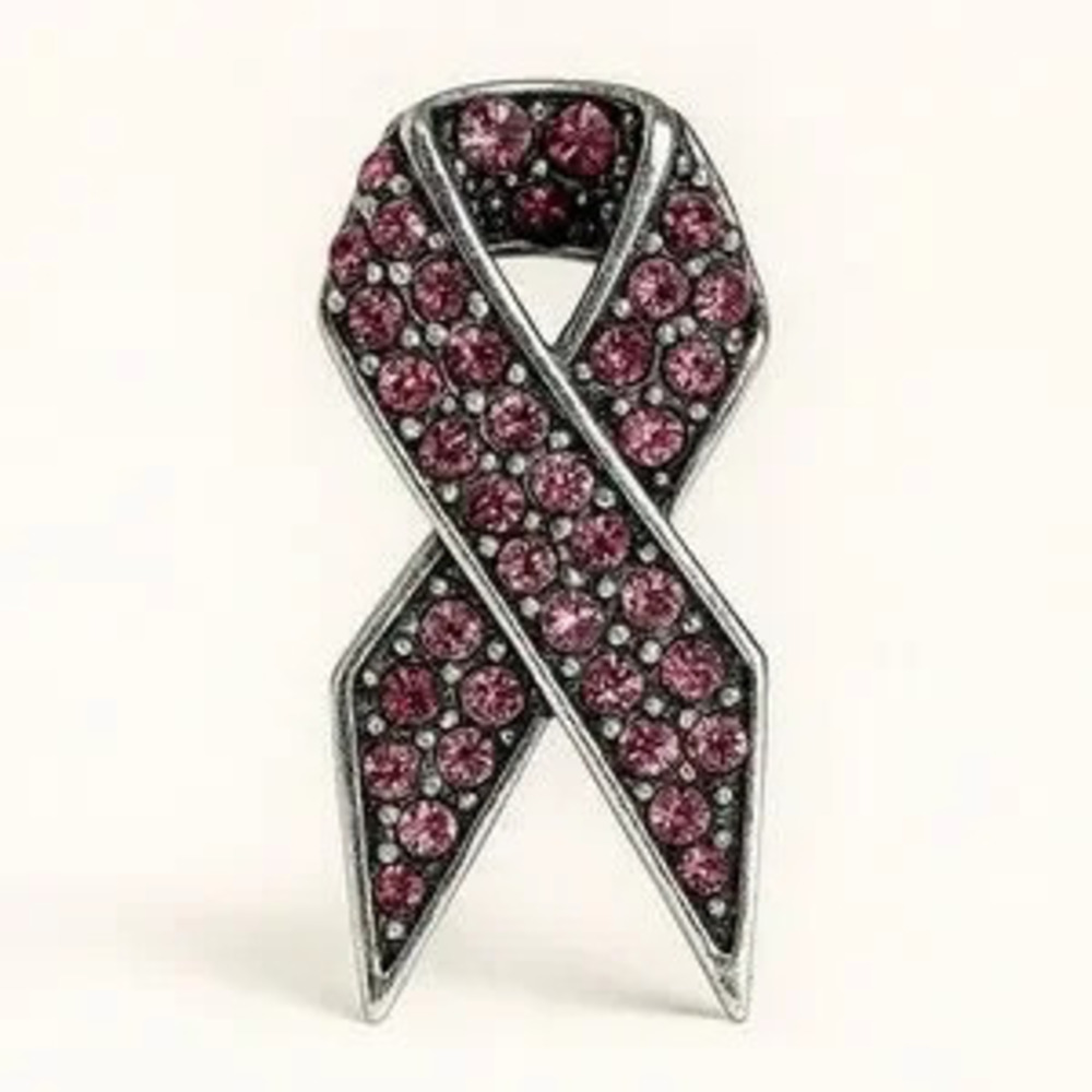 ?? Elegant Pink Ribbon Brooch ??????